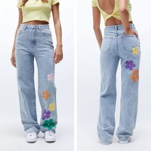 Pacsun 90s Colorful Flower Power Infinity Boyfriend Jeans W-24